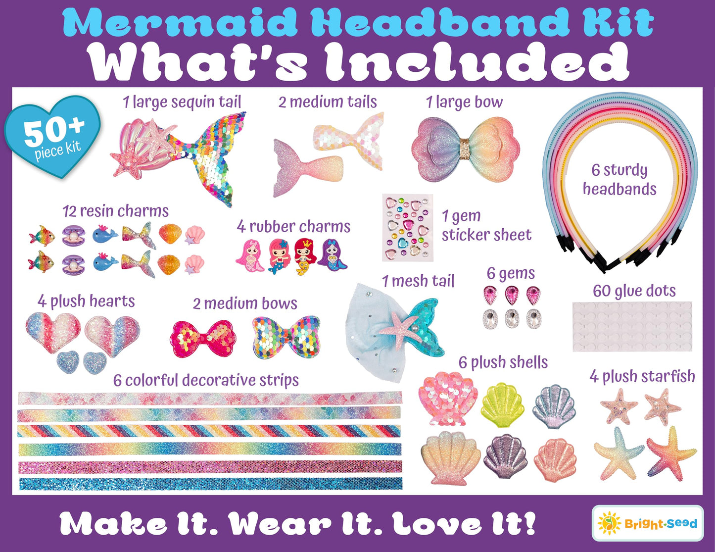 Bright Seed Headband Making Kit for Girls, DIY Hair Accessories - Mermaid