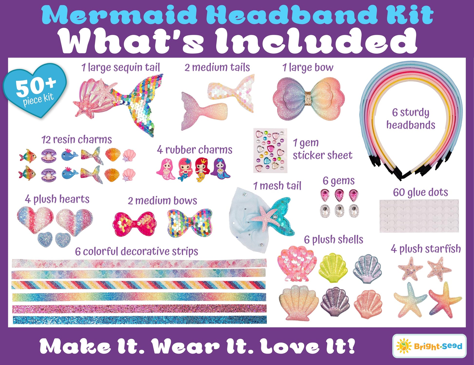 Bright Seed Headband Making Kit for Girls, DIY Hair Accessories - Mermaid