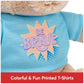GUND Sustainably Soft “Be Brave” 12-Inch Bear with Blue T-Shirt, Ages 0+