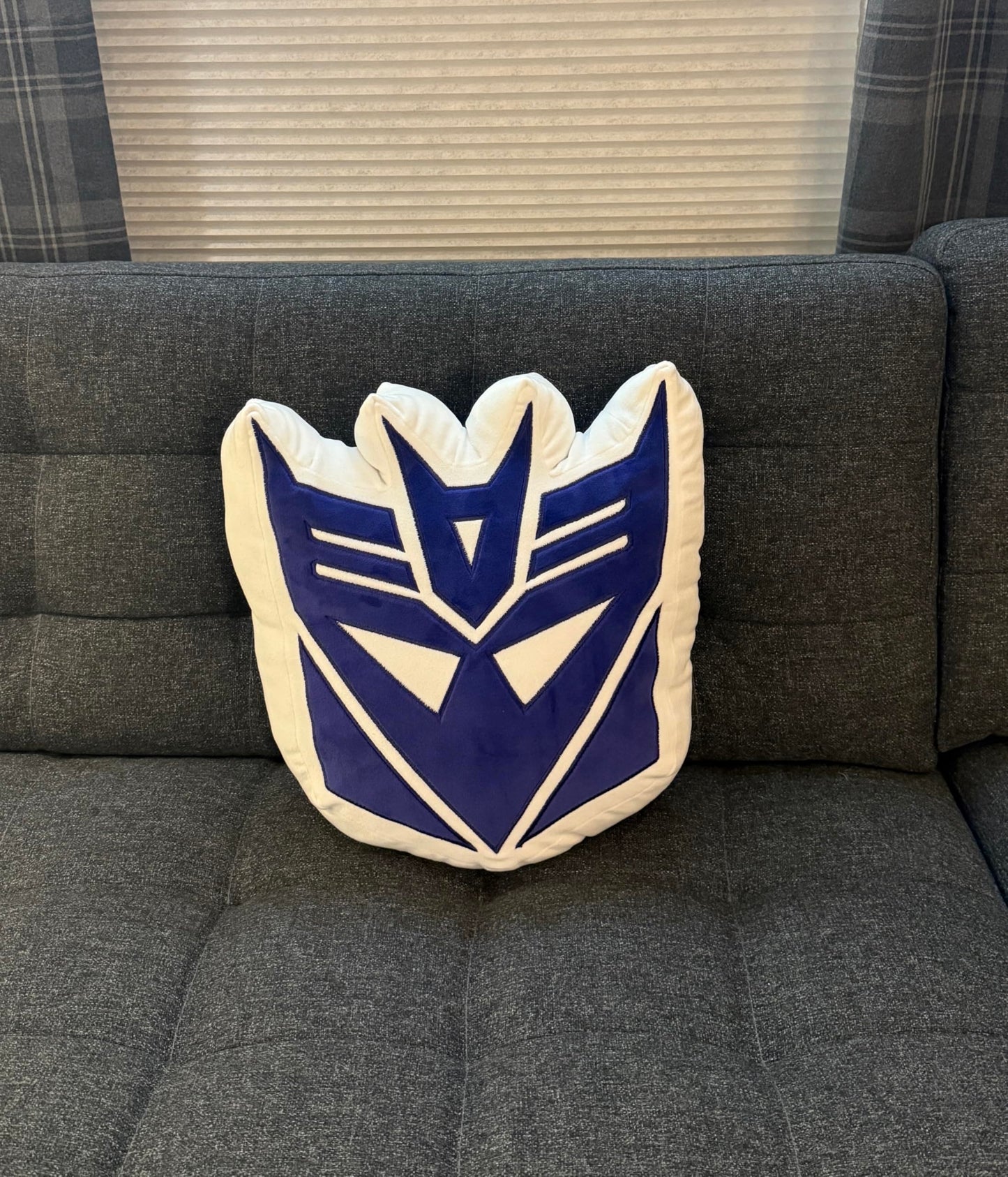 Symbiote Studios Transformers - Decepticon Logo Plush Cushion - Officially Licensed Product, Soft and Cuddly Collectible for Fans and Collectors