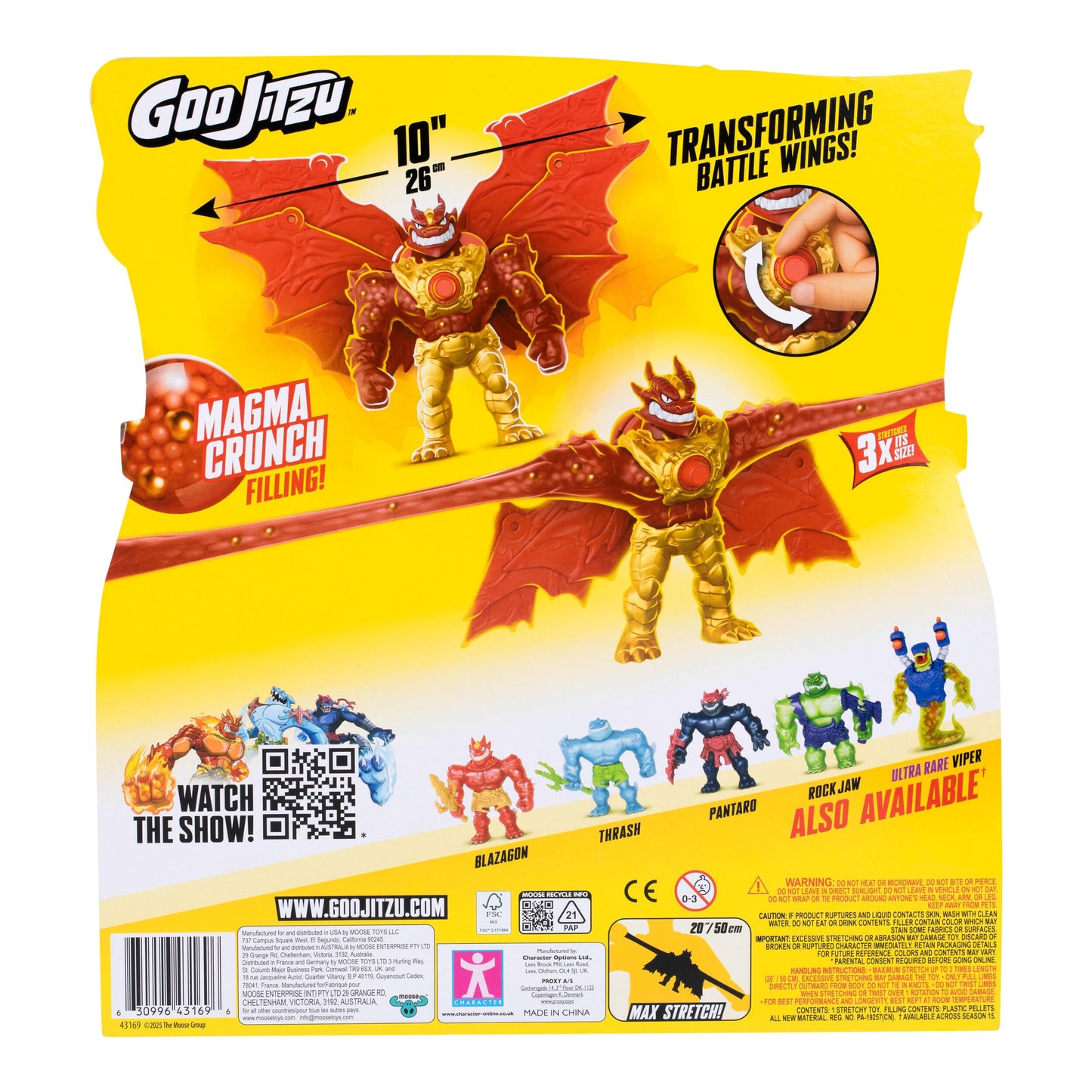 Heroes of Goo Jit Zu Battlewing Blazagon Power-Up Figure, 8.5in