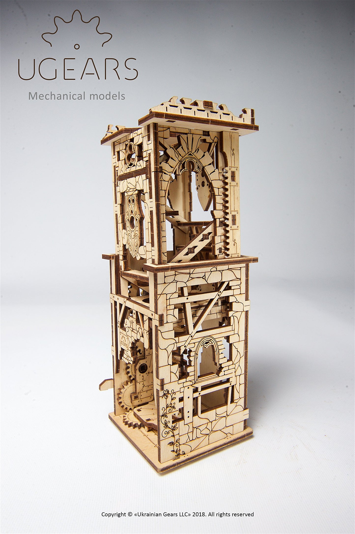UGEARS Archballista-Tower Mechanical 3D Model, Wooden Brainteaser for Adults and Teens, Birthday Gift