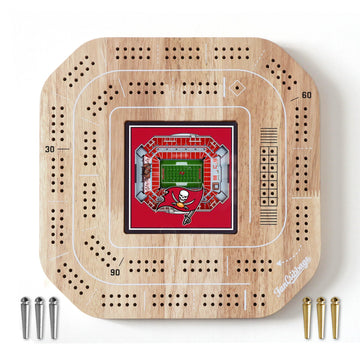 YouTheFan NFL Tampa Bay Buccaneers Licensed Fan Cribbage Wood Board Game