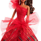 Barbie Signature 2024 Holiday Doll with Light Brown Hair in Plaid Gown, Collectible Toy in Displayable Packaging