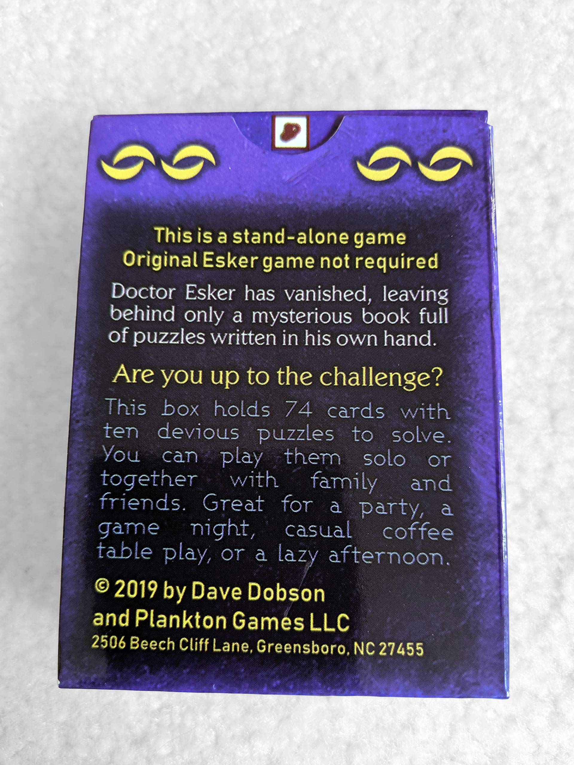 Plankton Games Son of Doctor Esker's Notebook, a Puzzle Card Game in The Style of Escape Rooms