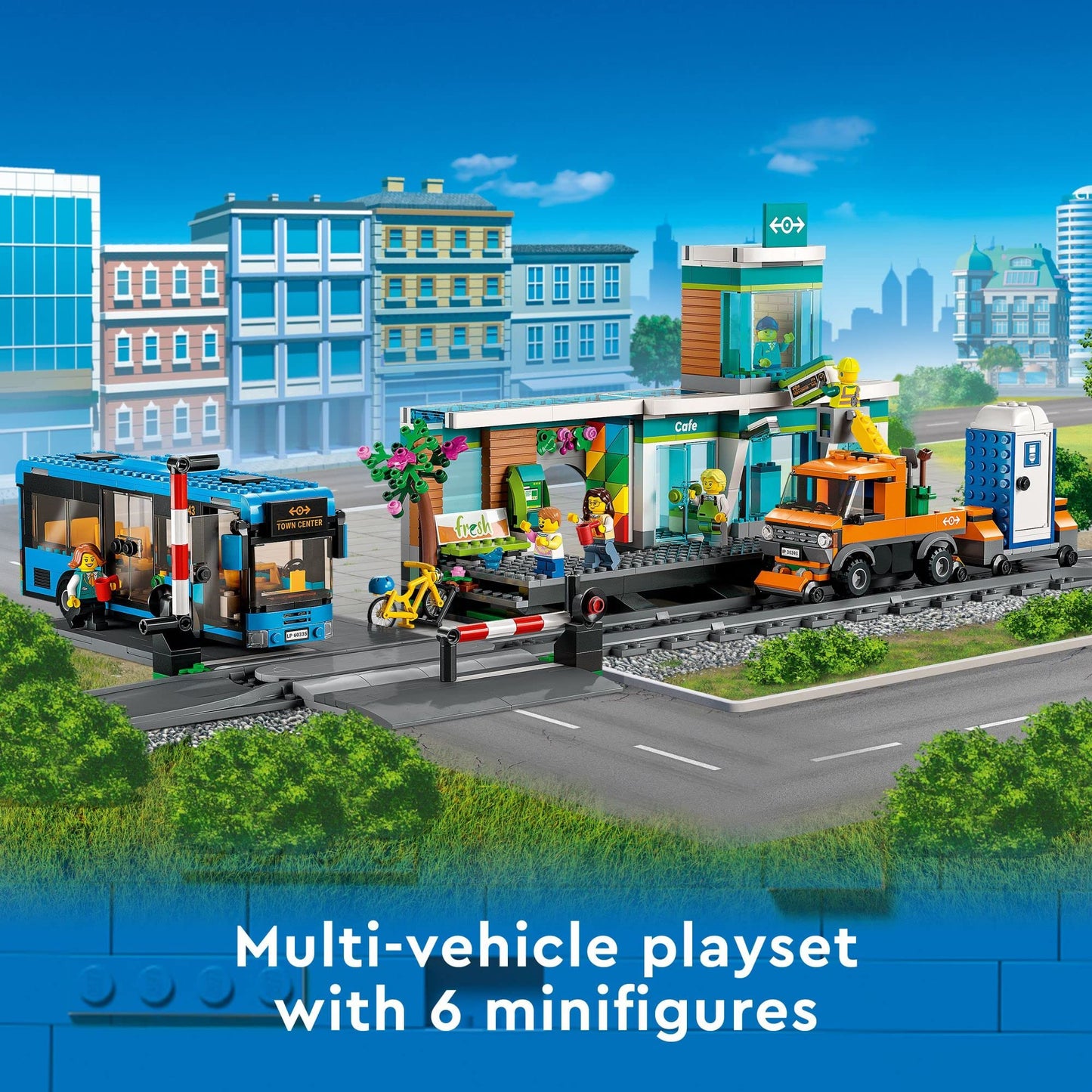 LEGO City Train Station Building Toy Set - Pretend Play Set for Kids, Boys & Girls, Ages 7+ - with Bus, Rail Truck, & Tracks - Compatible with Other