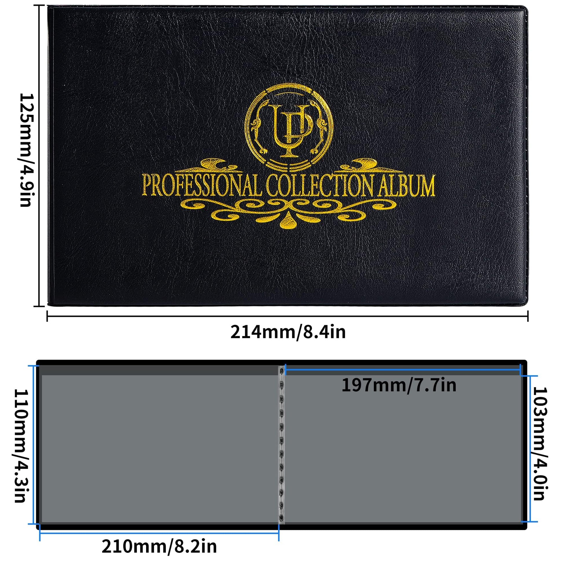 40 Pockets Banknote Currency Collecting Album - 20 Sheets Clear Dollar Bill Holders World Money Storage Book Collection Supplies Double-Sided Pages