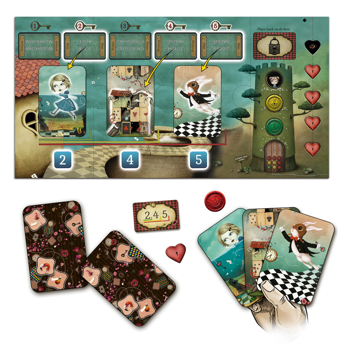 Alice in Wonderland Words | Game of Words and Imagination for the Whole Family | Engaging, Cooperative, and Creative | Ages 8+ | 2-6 Players |