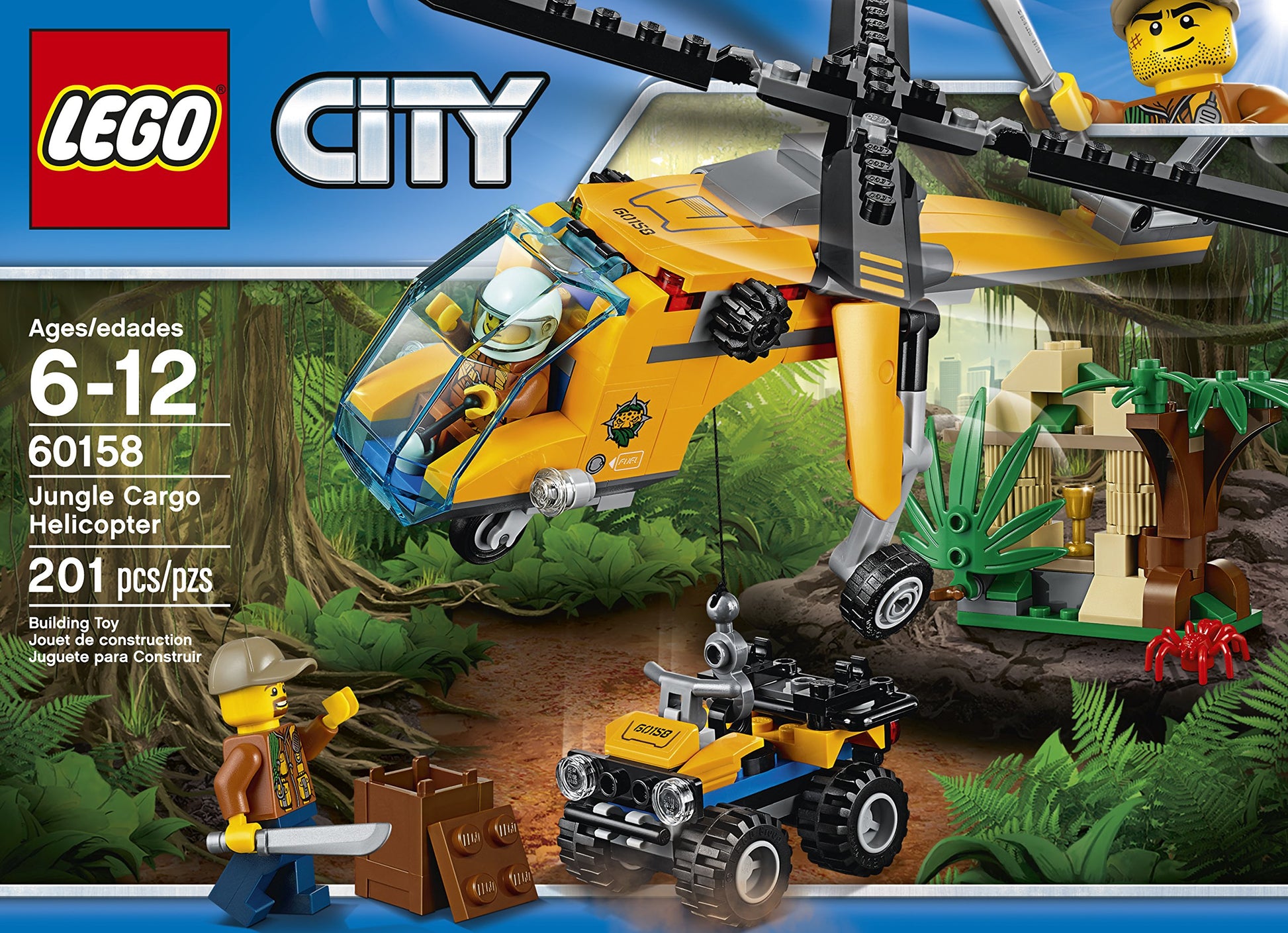 LEGO City Jungle Explorers Jungle Cargo Helicopter 60158 Building Kit (201 Piece)