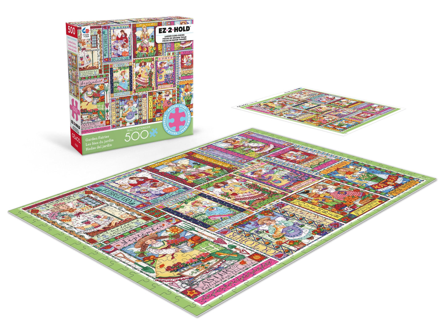 Ceaco - Garden Fairies - 500 Large Piece Jigsaw Puzzle for Adults