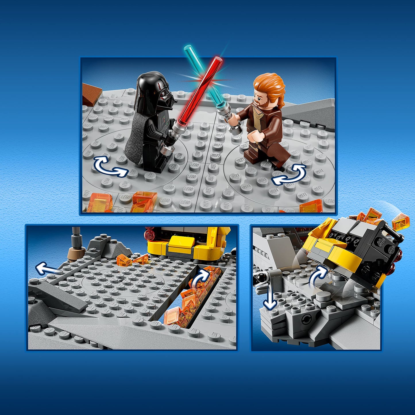 LEGO Star Wars OBI-Wan Kenobi vs. Darth Vader 75334 Building Toy Set - Features 4 Minifigures with Lightsabers for Buildable Battles, Great