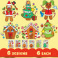 JOYIN 36 Pcs Christmas Make-a-face Sticker Sheets Make Your Own Xmas Cute Stickers with Gingerbread and Tree Sticker Series Design for Kids Party