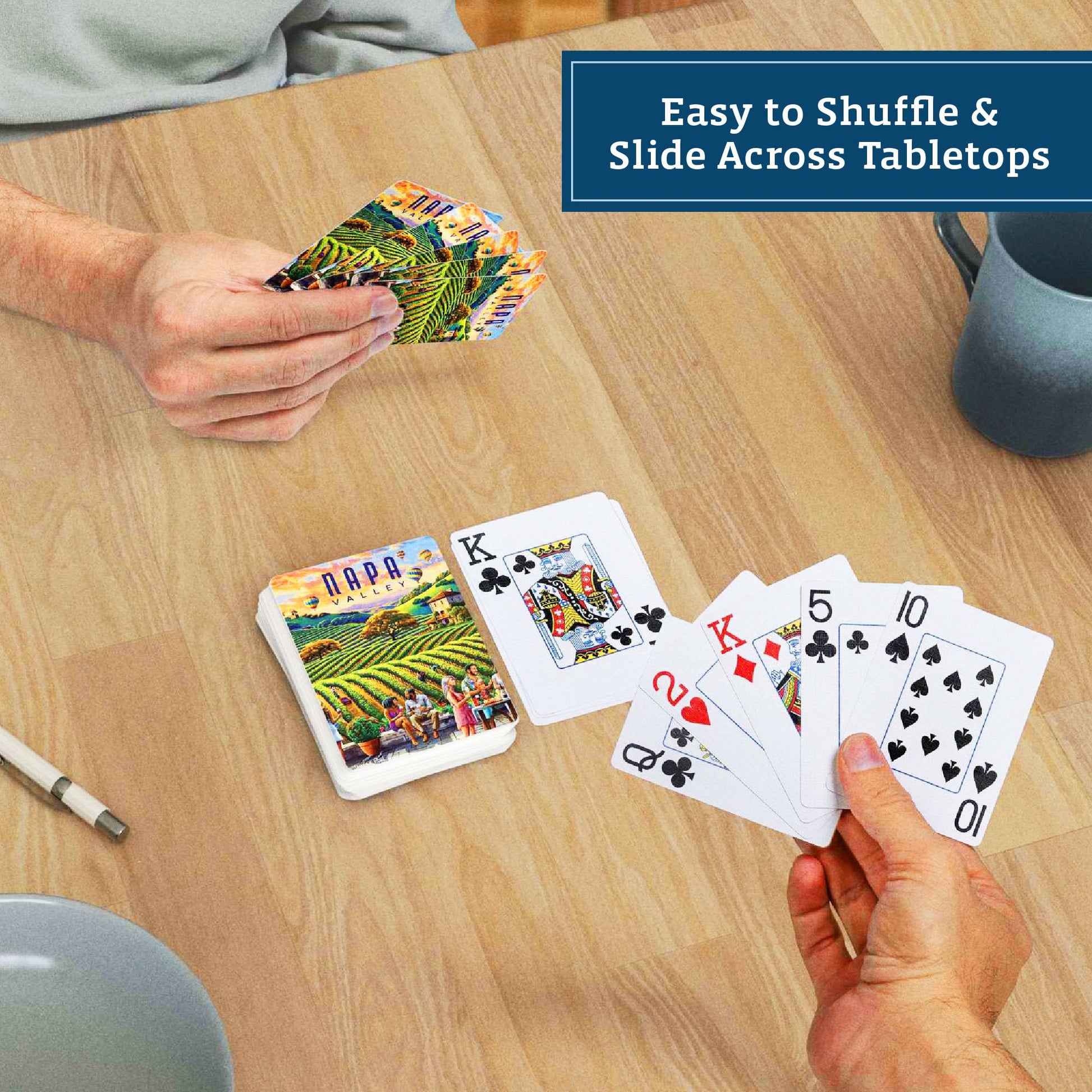 Boardwalk Puzzles Premium Featherlight Unique Playing Cards, Fun Themed Deck for Home and Travel | Napa Valley