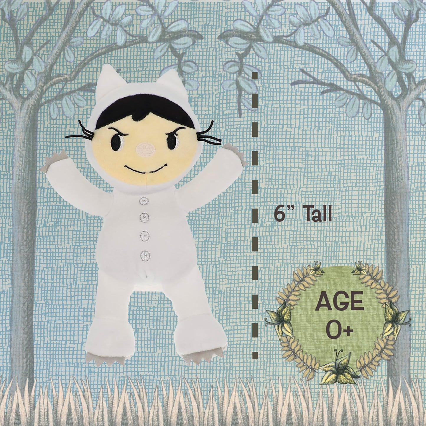 Kids Preferred Where The Wild Things are 4 Piece Plush Set - Max, Moishe, Tzippy, and Bernard Stuffed Animals, Crinkle Feet and Bean Filled Bottom.