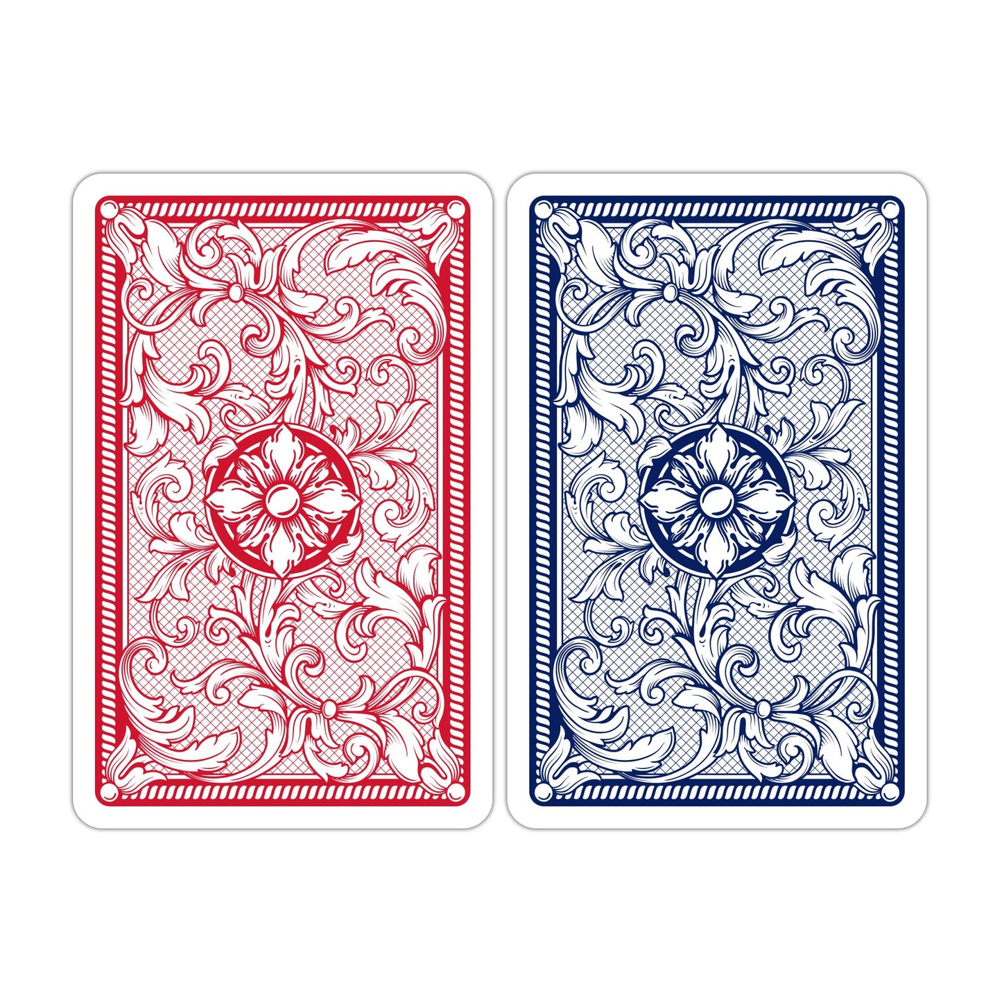 Copag Legacy Design 100% Plastic Playing Cards, Bridge Size (Narrow) Regular Index Red/Blue