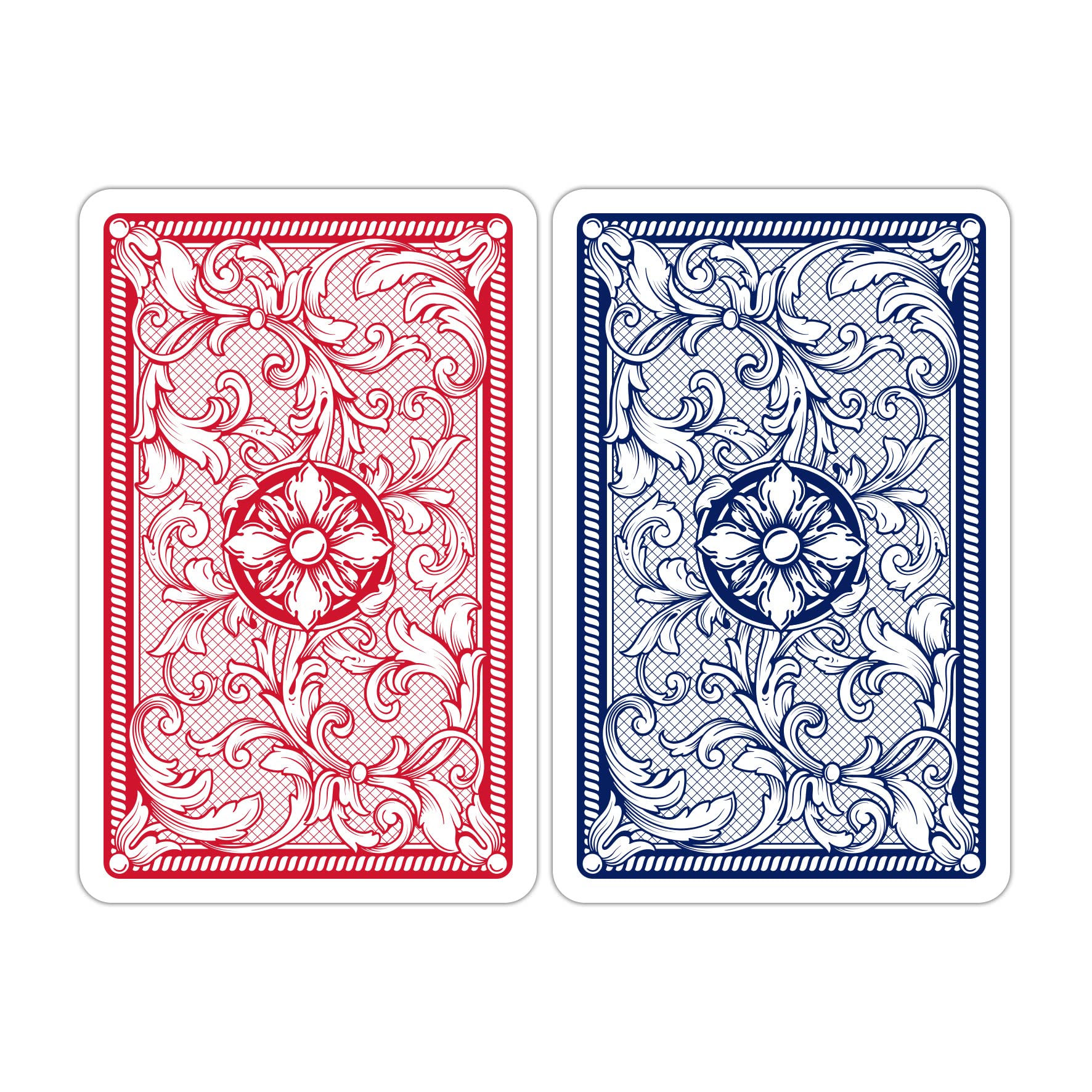 Copag Legacy Design 100% Plastic Playing Cards, Bridge Size (Narrow) Regular Index Red/Blue