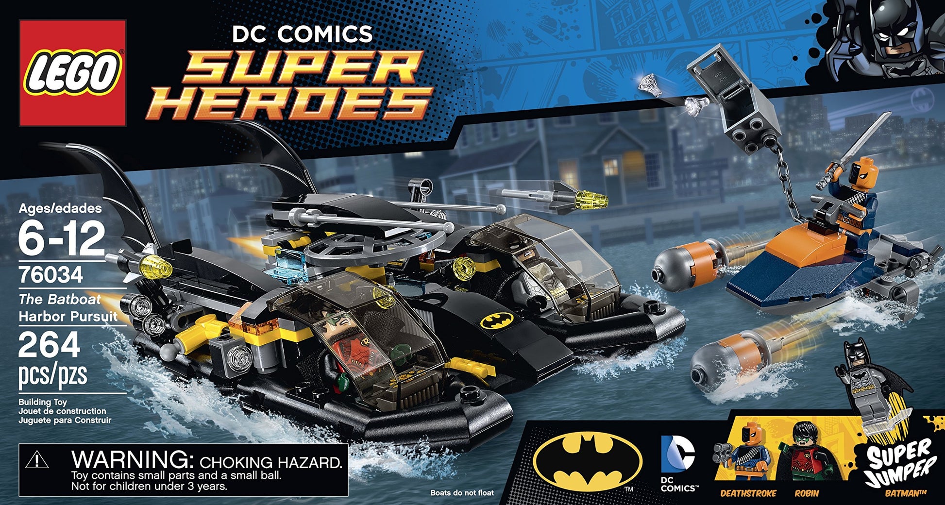 LEGO Super Heroes 76034 The Batboat Harbor Pursuit Building Kit