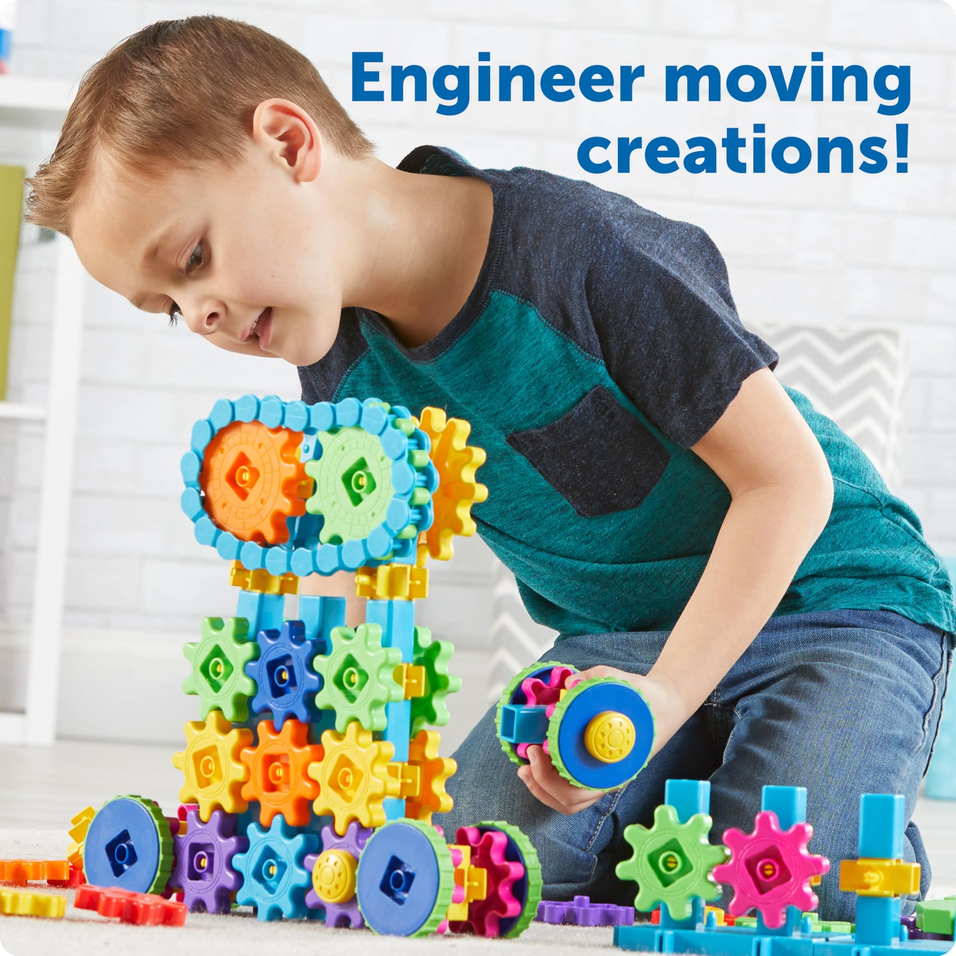 Learning Resources Gears! Gears! Gears! Mega Builds - Building Toys, STEM Activities, Fine Motor Skills, Toddler Explorer Kit, Science