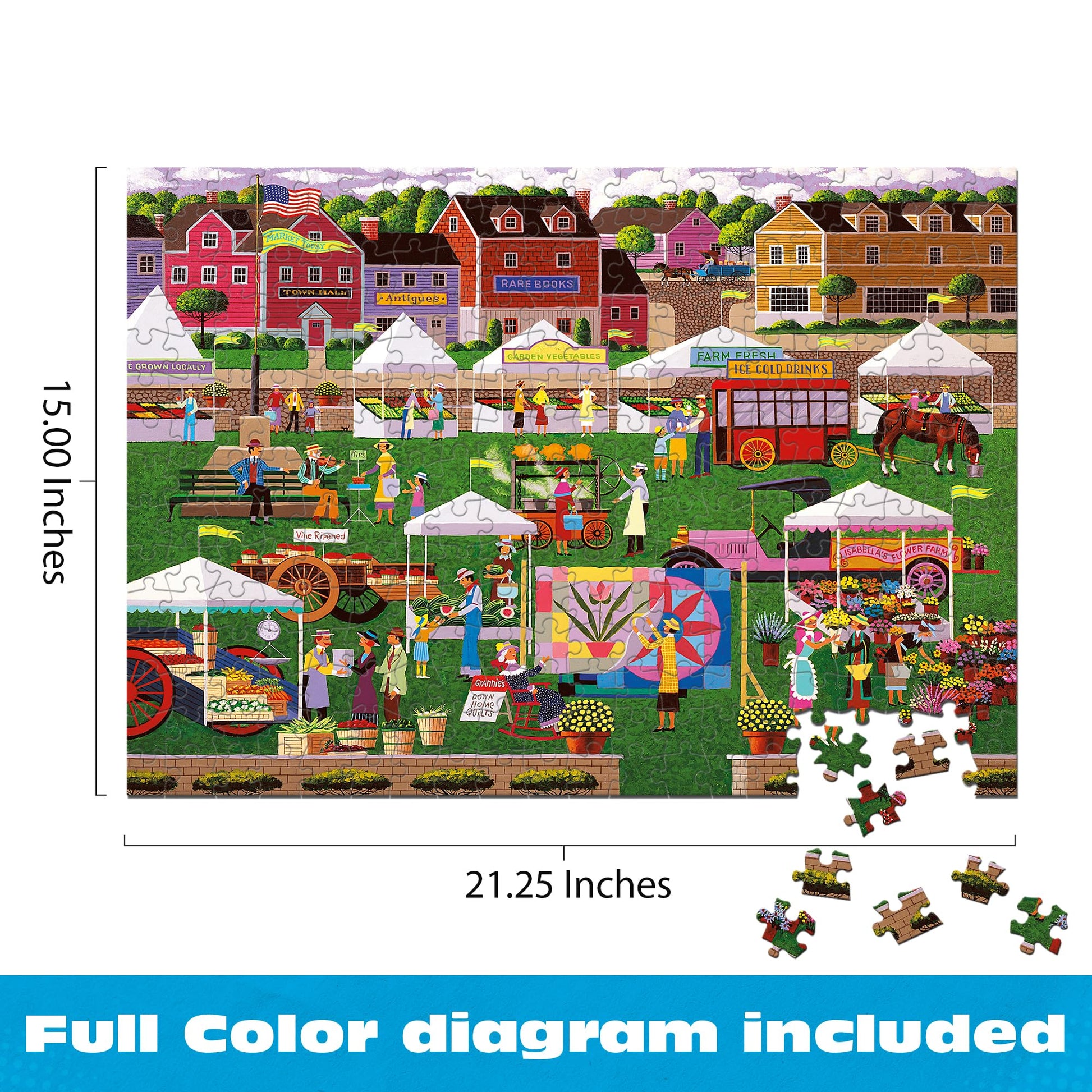 Ceaco - Heronim Collection: Farmer's Market - 300 Large Piece Puzzle