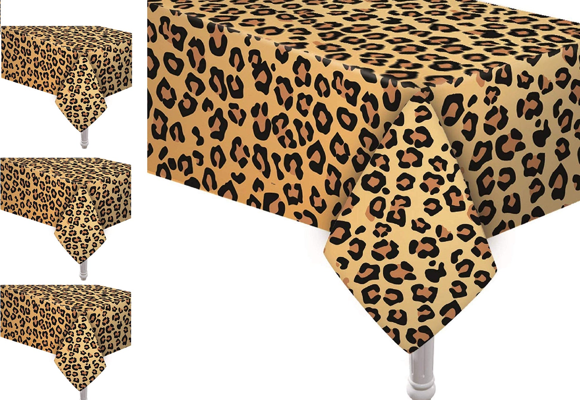 4 Pack Animal Safari Theme Zoo Print Table Cover Animal Theme Tablecloth Party Supplies Ideal for Jungle Animal theme Birthday Parties Animal Theme