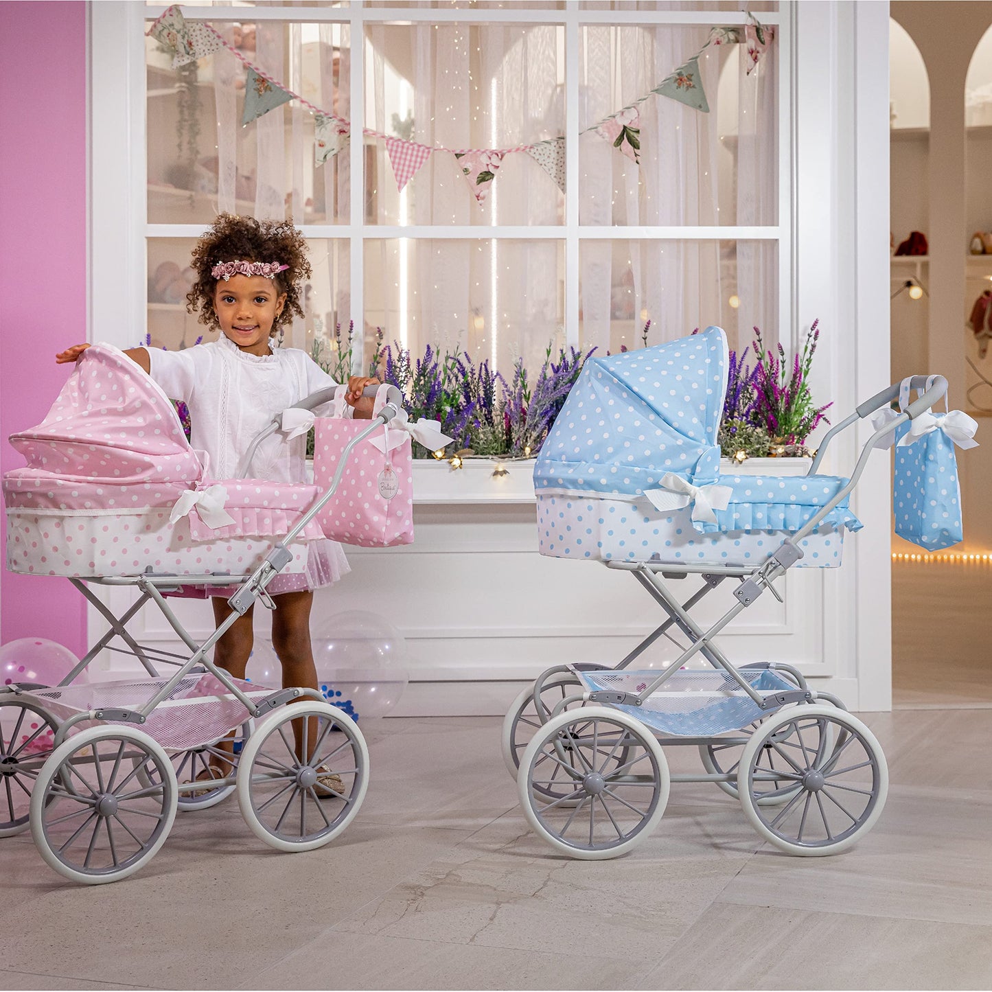 JC Toys | Berenguer Boutique | Royal Pram in Blue | Ages 3+
