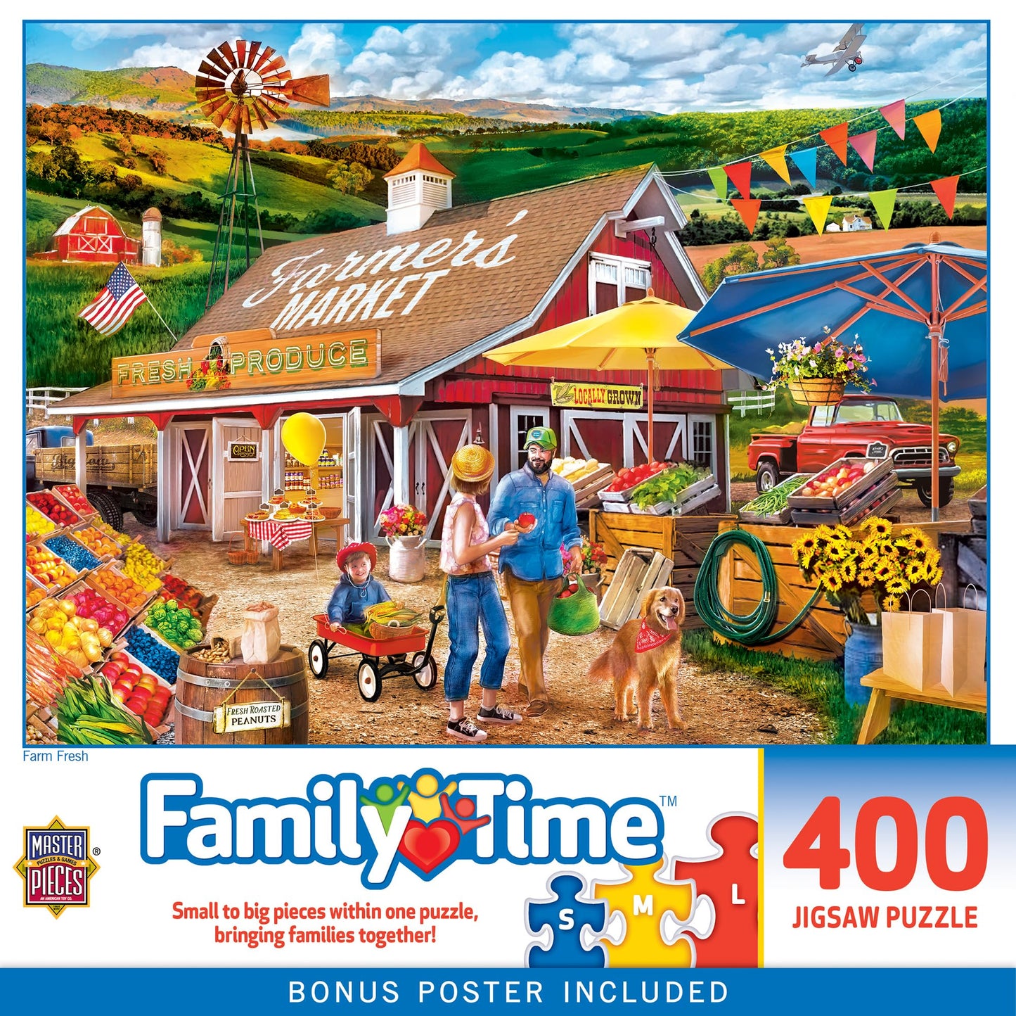MasterPieces 400 Piece Jigsaw Puzzle for Adults, Family, Or Youth - Farm Fresh - 18" x 24"