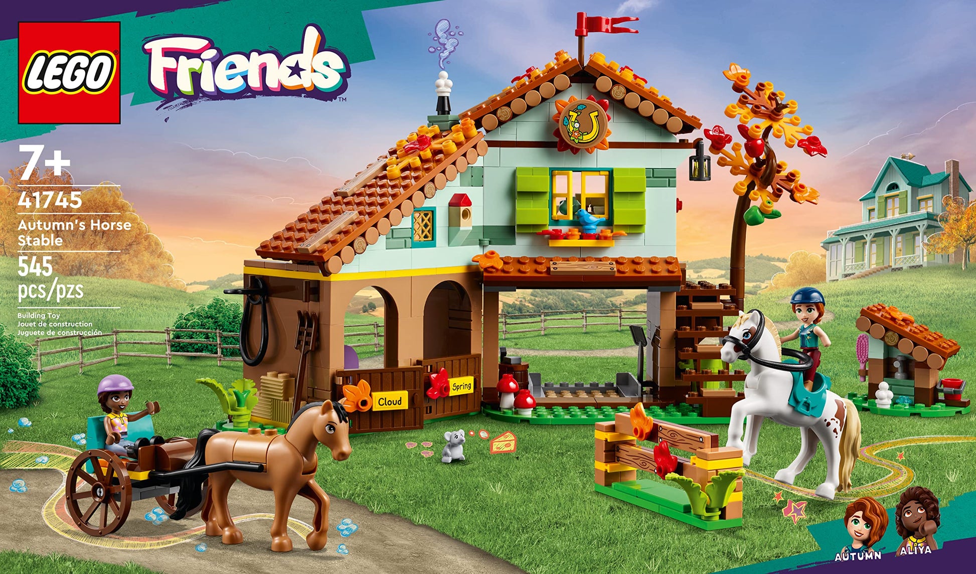 LEGO Friends Autumn’s Horse Stable Building Toys - Horse Toys for Girls & Boys, Ages 7+ - Includes 2 Minifigures, 2 Horses, Carriage, & More -