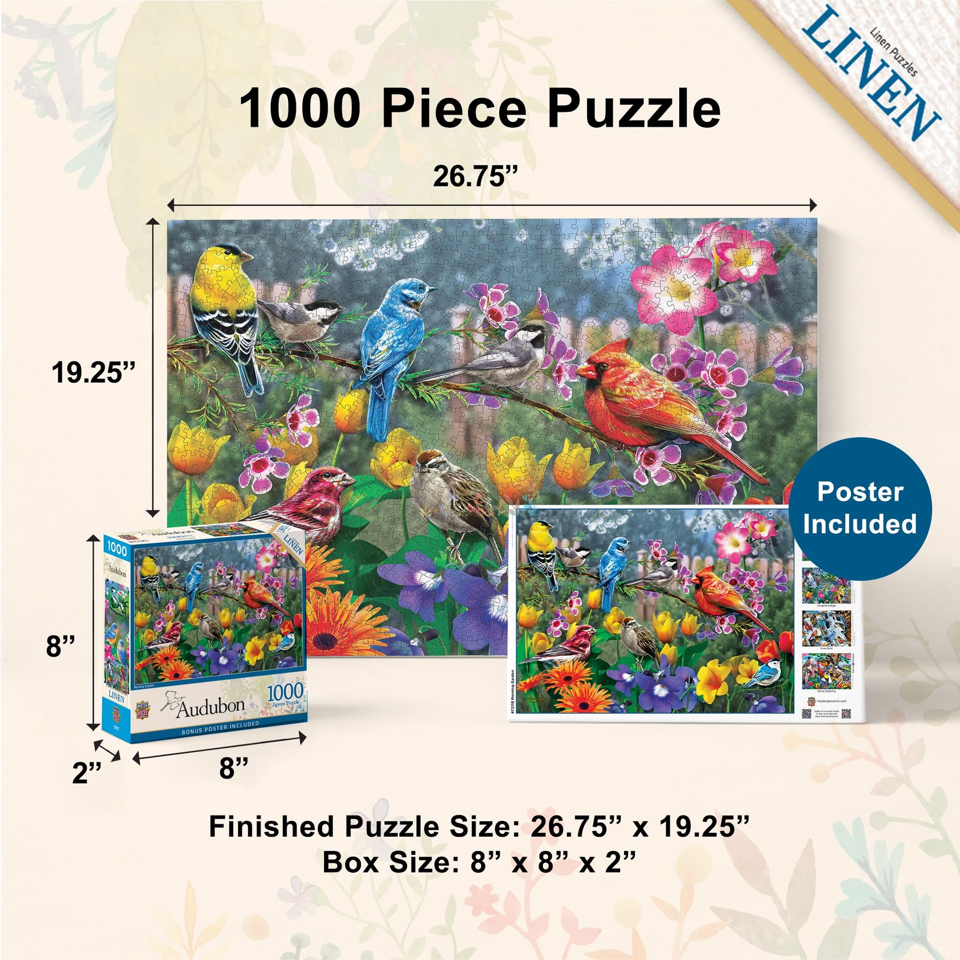 MasterPieces 1000 Piece Jigsaw Puzzle for Adults, Family, Or Youth - Morning Garden - 19.25"x26.75"