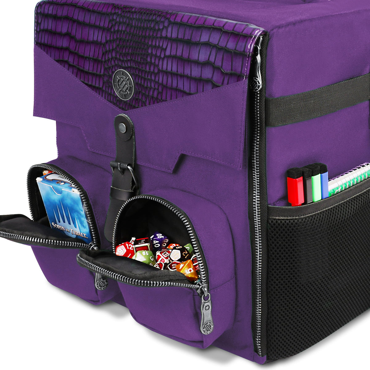 ENHANCE Board Game Shoulder Bag - Collector's Edition Board Game Storage with Shoulder Strap and Accessories Pockets for Dice, Cards, More