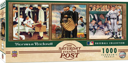 MasterPieces 1000 Piece Jigsaw Puzzle for Adults, Family, Or Kids - Baseball Collection by Norman Rockwell - 13"x39"