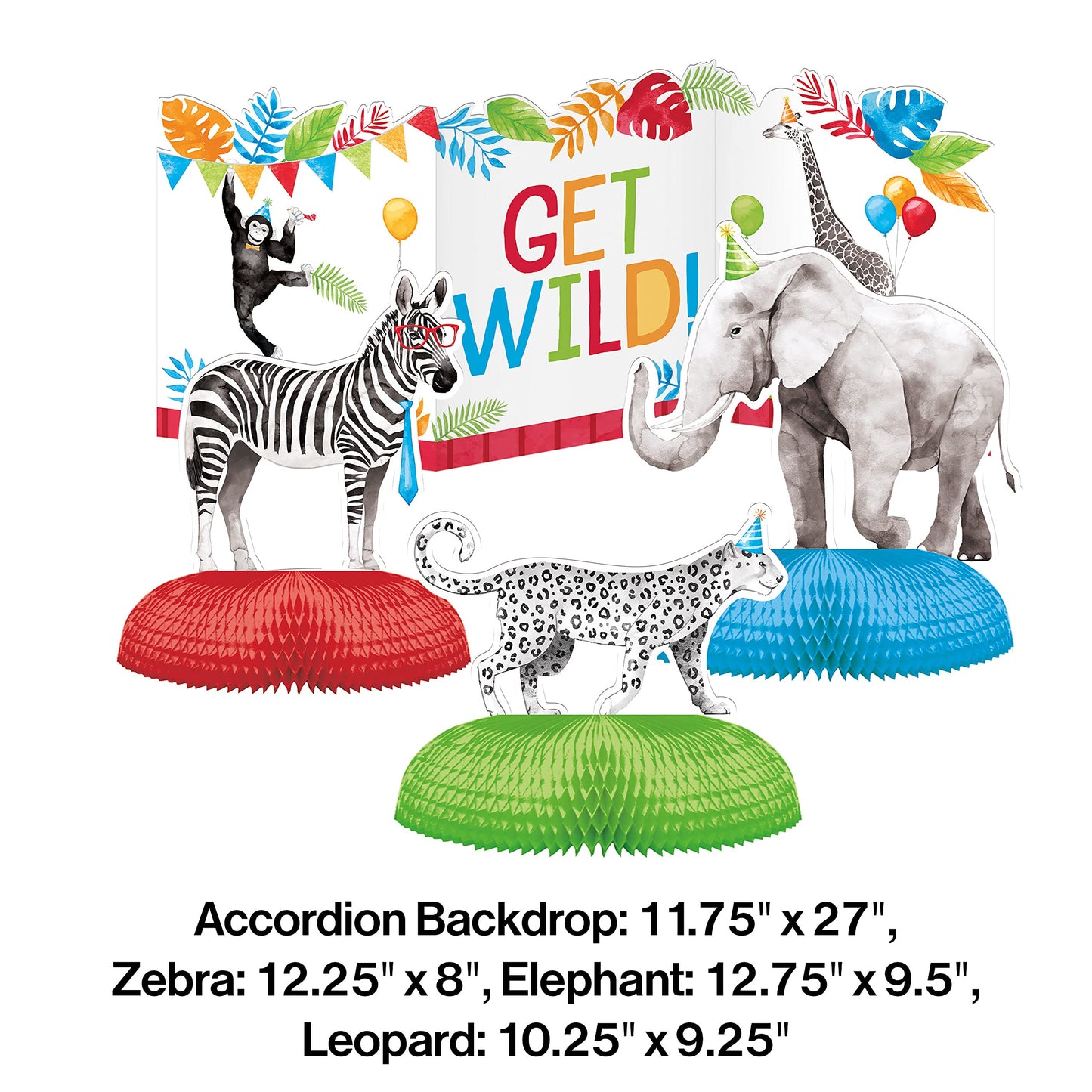 Party Animals Get Wild Centerpiece, 4 ct