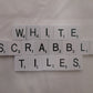 WHITE Wood Scrabble Tiles with Black Letters ~ Set of 100 Tiles ~ Weddings!, Game Replacement, Scrapbooking, Crafts, Messages, Etc.