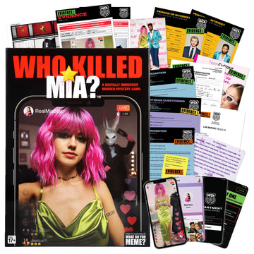 What DO You Meme? Who Killed Mia - A Modern Murder Mystery Game True Crime Solving Games for Adults, Find Out who Killed Influencer Mia Star, for True