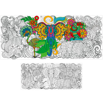 BZaber Jumbo Animal Mandala Coloring Poster - Valentines Gift Giant African Wild Animal Coloring Poster Wall Art Decor for Kids Adults, Bedroom Living