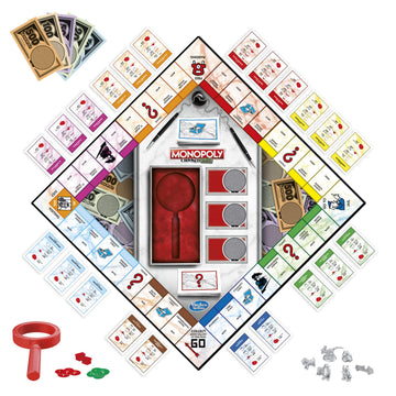 Monopoly Crooked Cash Board Game for Families and Kids Ages 8 and Up, Includes Mr Decoder to Find Fakes, Game for 2-6 Players