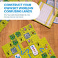 Confusing Lands | Whimsical Themed Travel Size Board Game You Can Play Anywhere | Strategic Card Placement Game | Solo Board Game | 1 - 2 Players