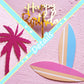 Summer Hawaiian Cake Topper with Beach Ball Sun Umbrella Goggles Beach Cake Decorations for Summer Holiday Theme Birthday Supplies (Surfboard)