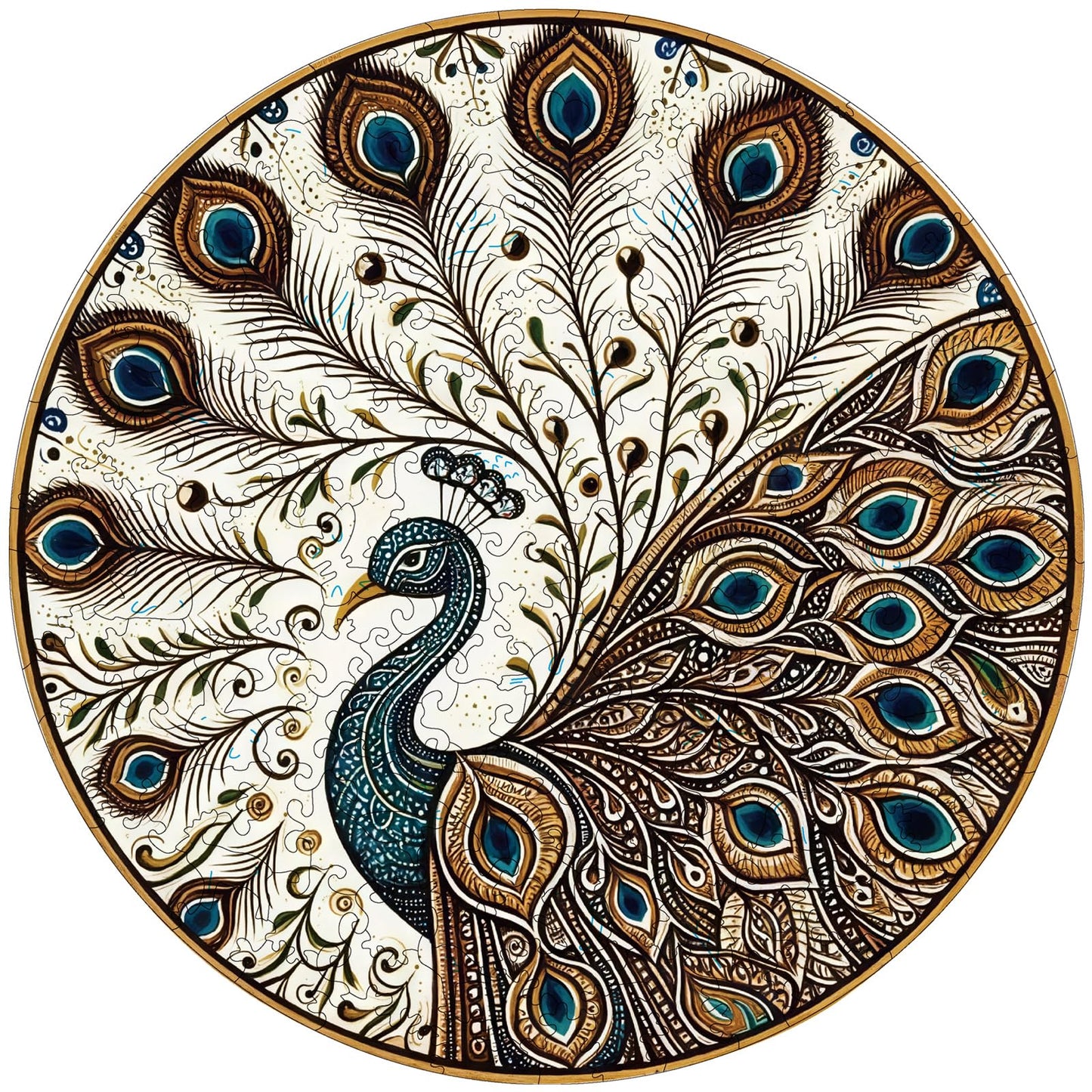 Peacock Wooden Puzzles for Adults, 200pcs Wooden Jigsaw Puzzles for Adults, Peacock Unique Shaped Jigsaw Puzzles Creative Gift for Friend Family Game