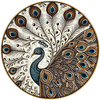 Peacock Wooden Puzzles for Adults, 200pcs Wooden Jigsaw Puzzles for Adults, Peacock Unique Shaped Jigsaw Puzzles Creative Gift for Friend Family Game