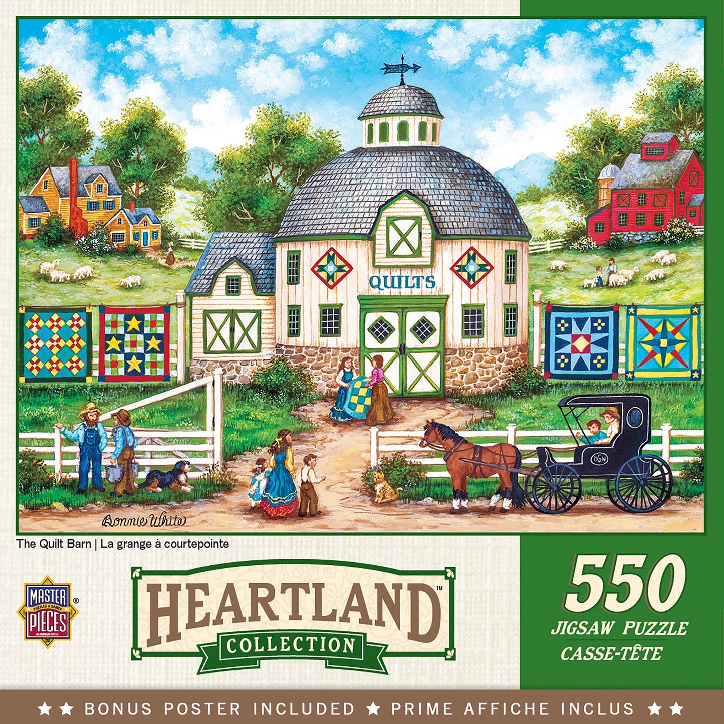 MasterPieces - 550 Piece Jigsaw Puzzle, The Quilt Barn, Fun for Adults, Family, Kids, 18" x 24"