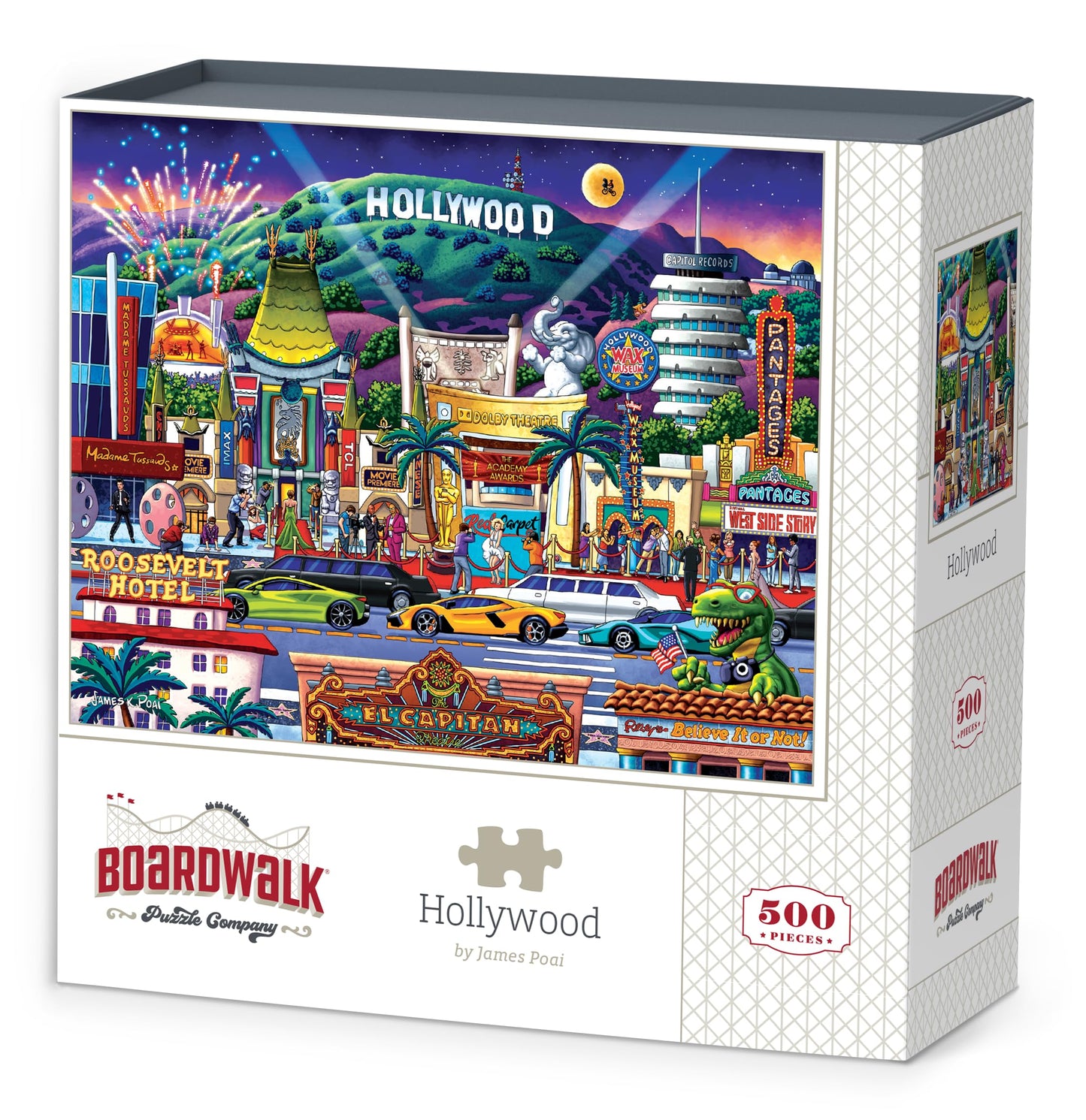 Boardwalk Hollywood 500 Piece Jigsaw Puzzle Movie Travel California Puzzles with Premium Box, Gift for Adults and Family 16"x20"