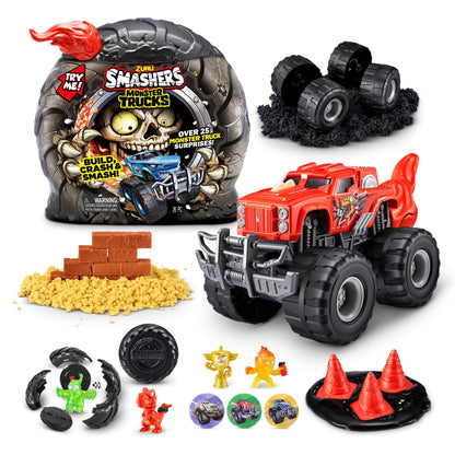 Smashers Monster Wheels RED Flame Mystery Pack [Over 25 Monster Trucks Surprises!]