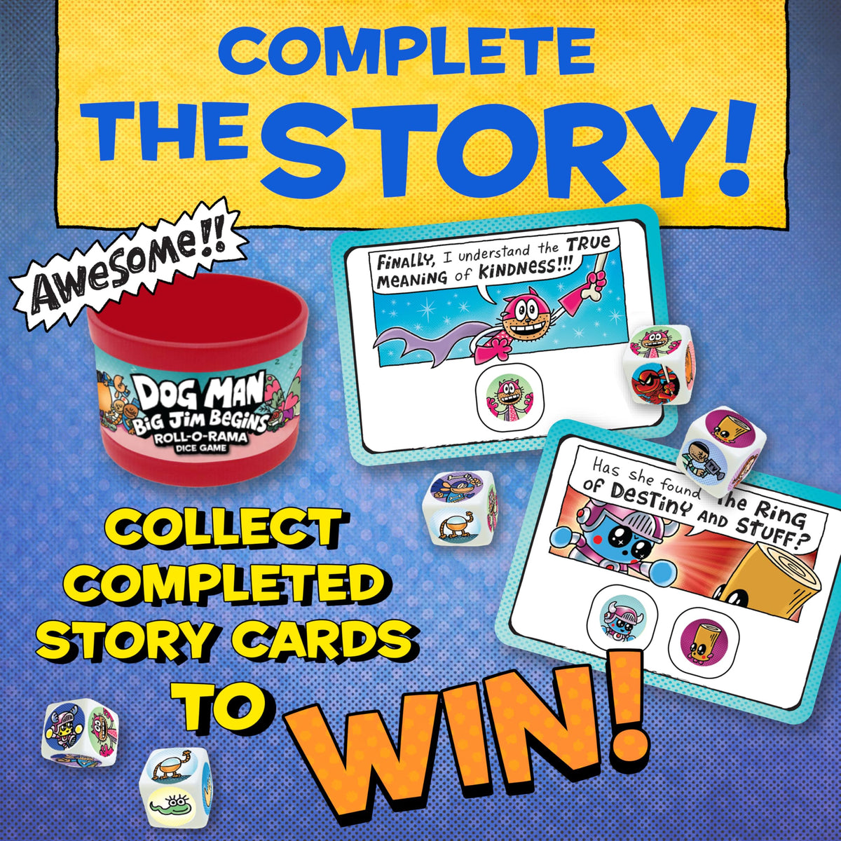 Dog Man Big Jim Begins Roll-O-Rama Dice Game, Family Game, Ages 6+