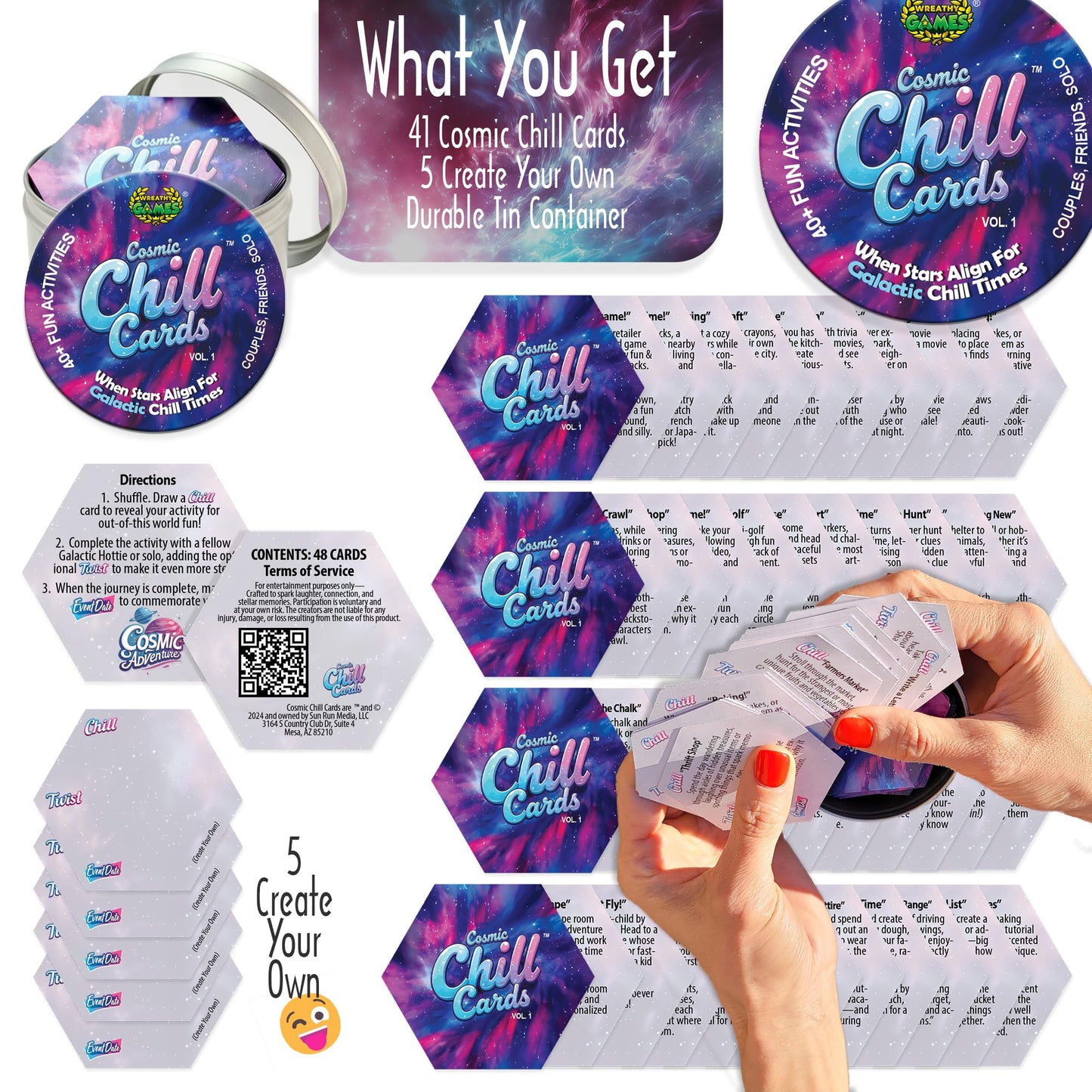 Cosmic Chill Cards - Couples, Friends or Solo - Date Night Ideas - Fun & Exciting 40+ Cards Special for Couple: Birthday Gifts for Boyfriend