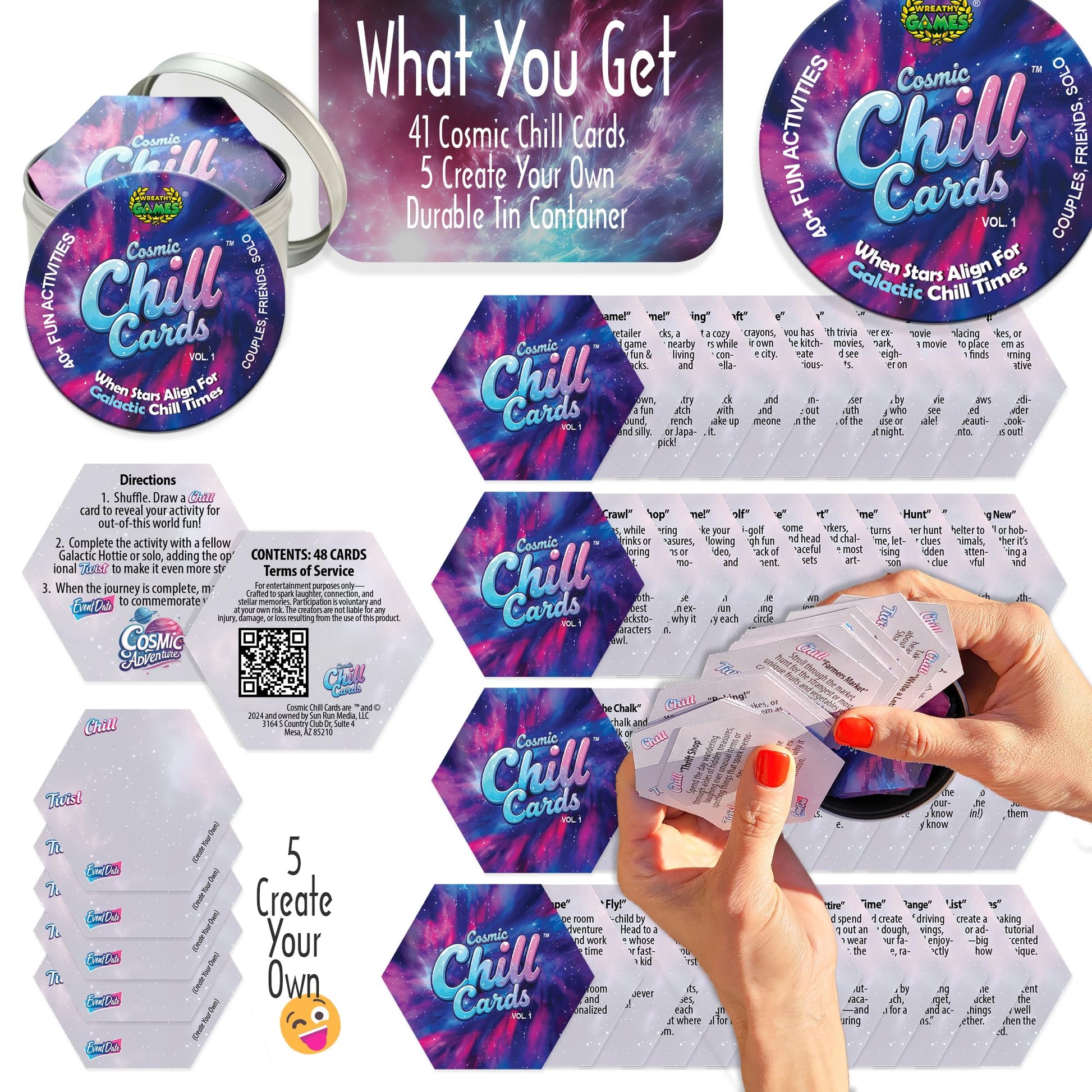 Cosmic Chill Cards - Couples, Friends or Solo - Date Night Ideas - Fun & Exciting 40+ Cards Special for Couple: Birthday Gifts for Boyfriend