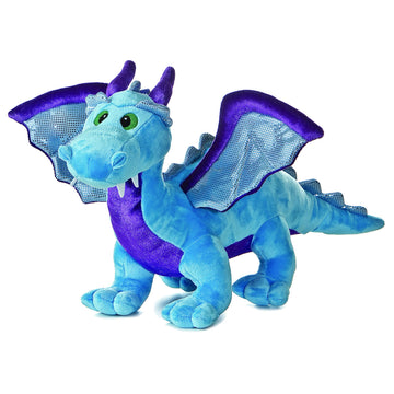 Aurora® Ferocious Dinos & Dragons Blue Dragon Stuffed Animal - Prehistoric Fun - Cuddly Companions - Blue 17 Inches