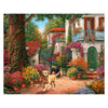 Springbok Garden Gate Welcome 1000 Piece Jigsaw Puzzle for Adults - Mediterranean Villa & Blooming Garden Scene - Poster Included - Unique Cut Pieces