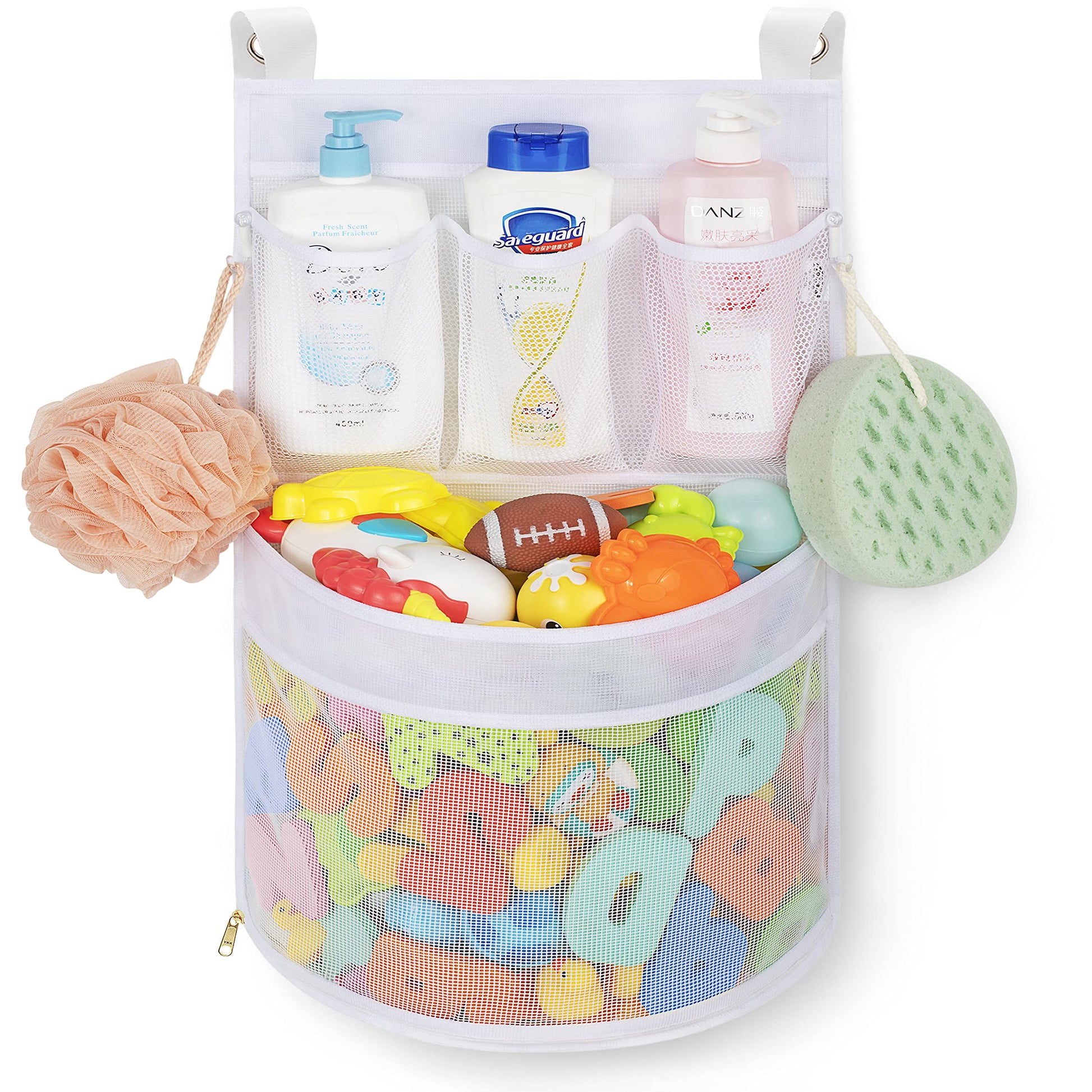 Ligereza Baby Bath Toy Organizer, quick drying? and mould proof, Multiple-Suspension Bath Toy Holder, Large Capacity Multi Use Bathtub Toy Storage