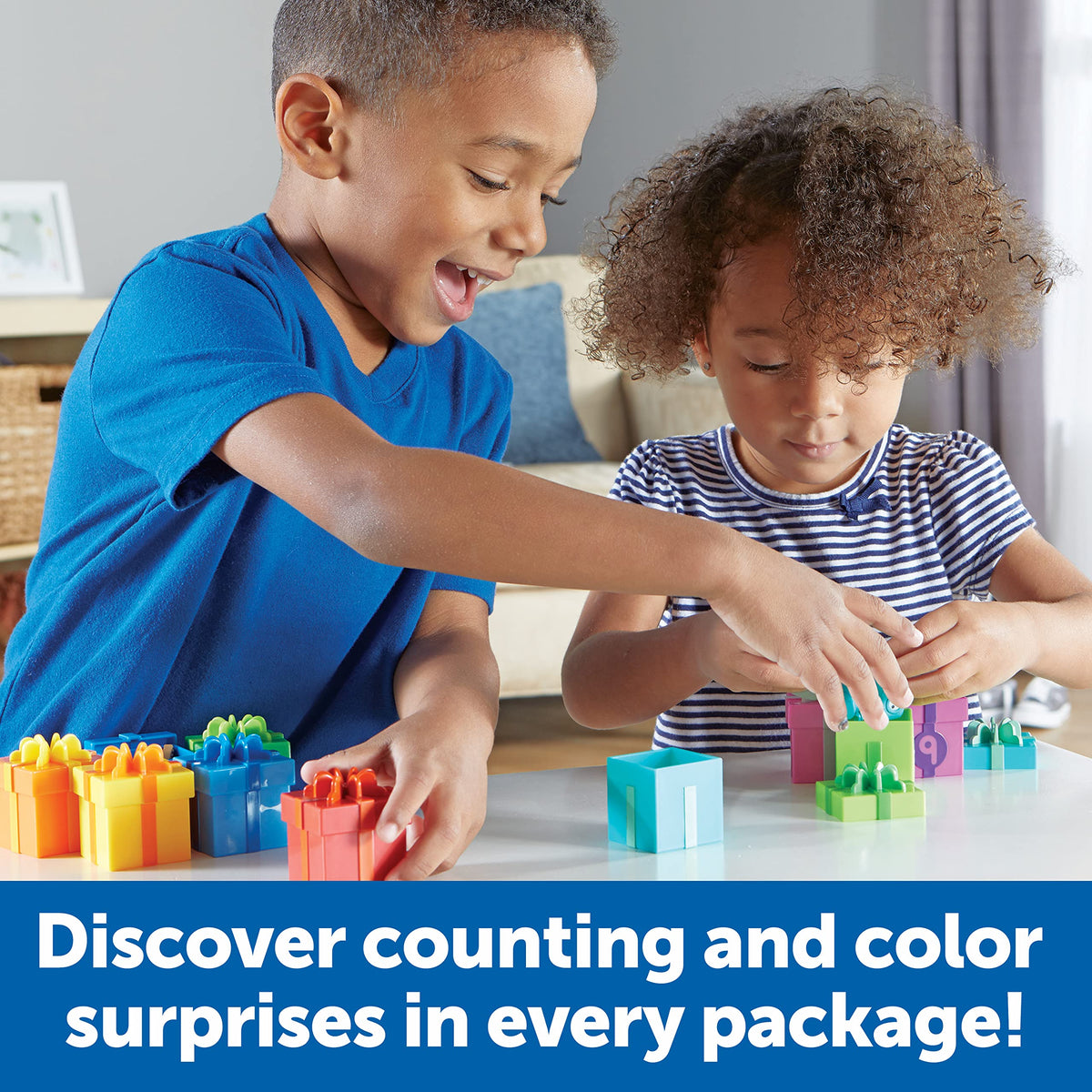 Learning Resources Counting Surprise Party - Toddler Montessori Toys, Stacking Preschool Activities, Matching Color Game, Homeschool, Fine Motor