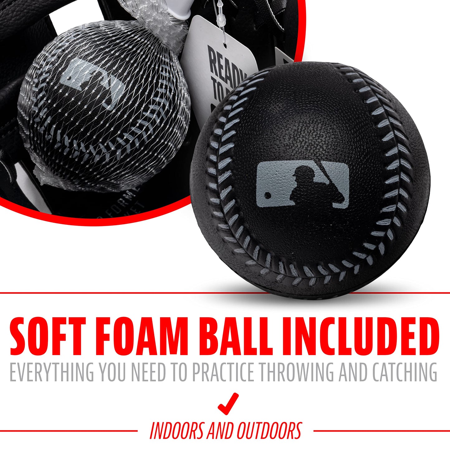Franklin Sports MLB Teeball Glove - 9.5" Right Hand Throw - Black